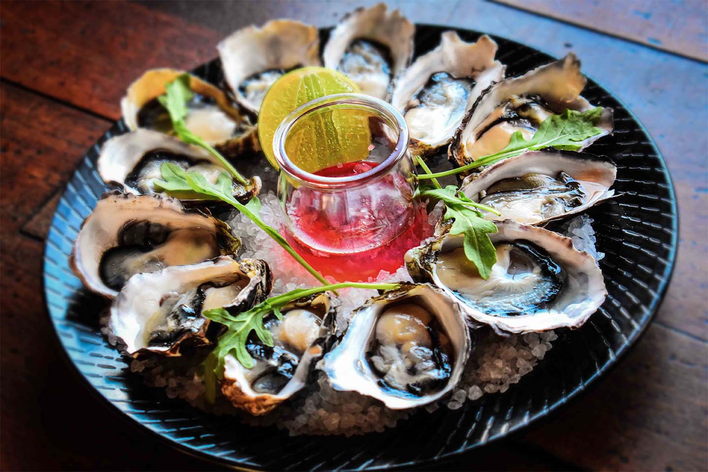 Palazzo deliciously Fresh Oysters served with Lemon