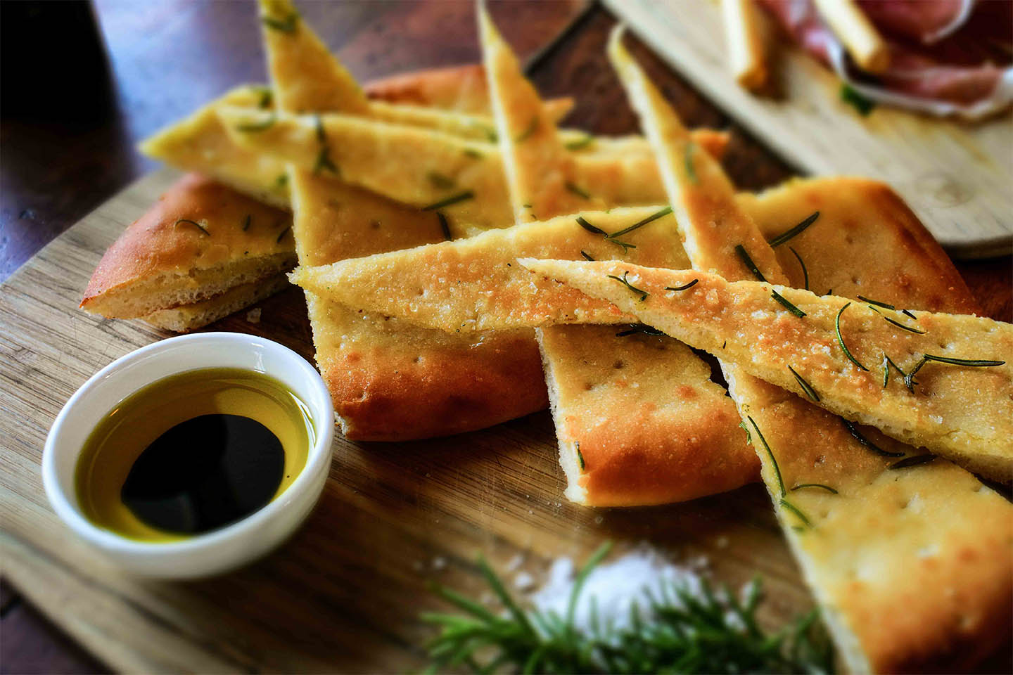 Palazzo Garlic Focaccia served with Olive Oil
